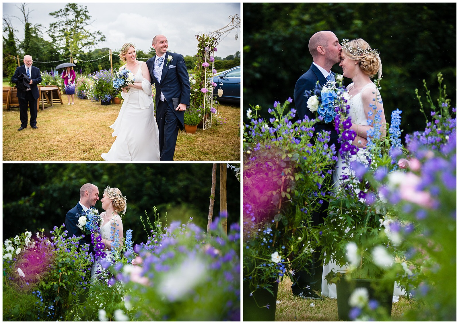 Homegrown flowers with bride and groom marquee wedding - Shropshire wedding photographer
