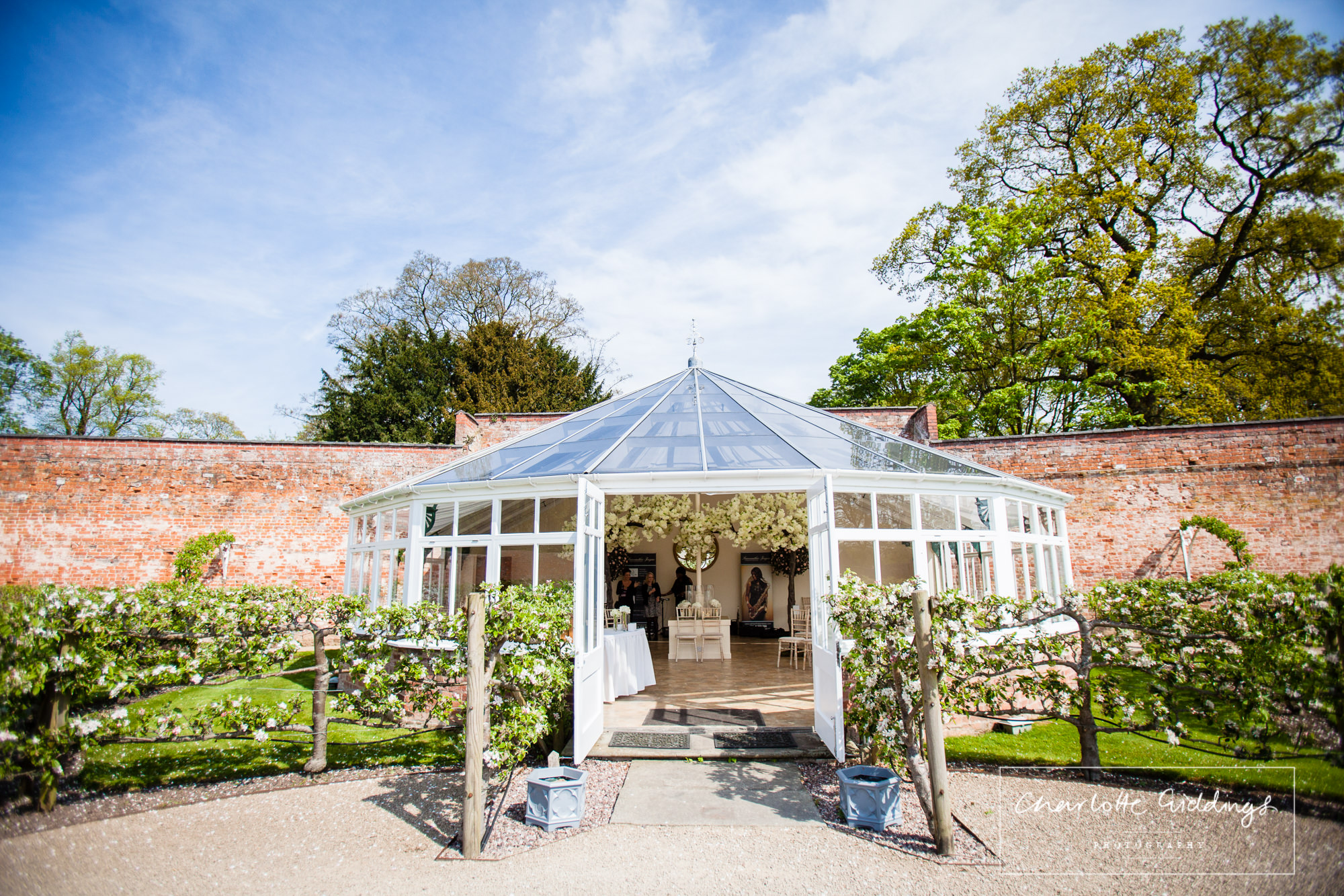 combermere abbey glasshouse in spring - shropshie wedding photographer