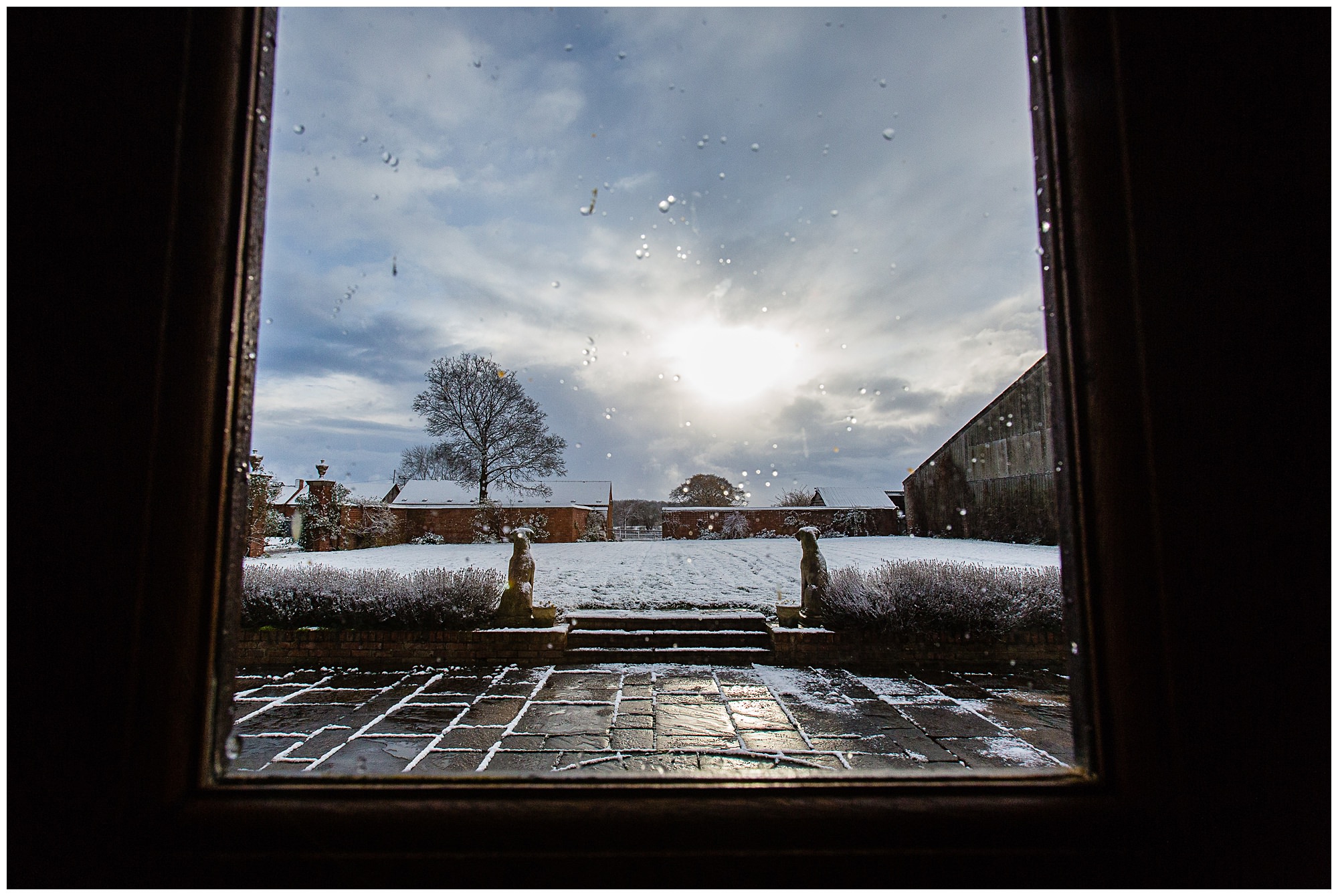golden warm sunshine and snowy shropshire venue
