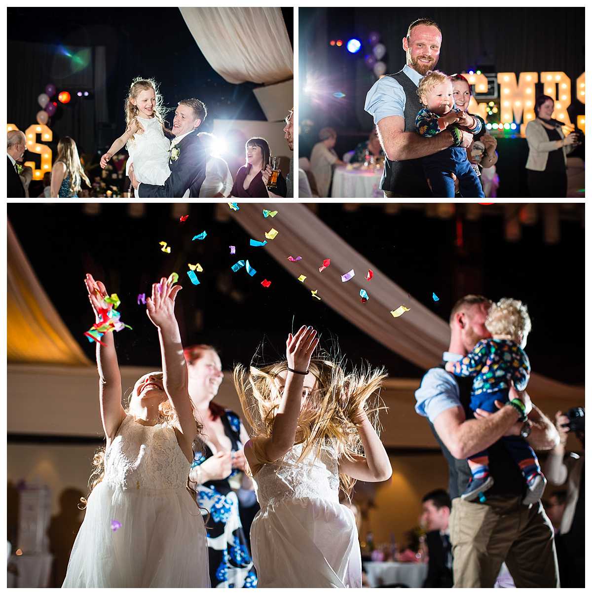guests having a super time dancing away enjoying themselves at the civic centre wedding reception whitchurch shropshire