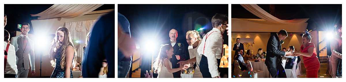 guests dancing with one another having the best time at the whitchurch shropshire wedding reception