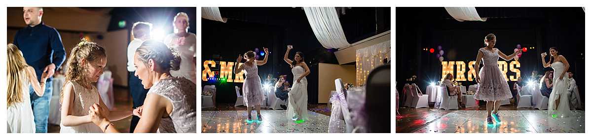 maid of honour dancing away in her light up shoes - wedding reception