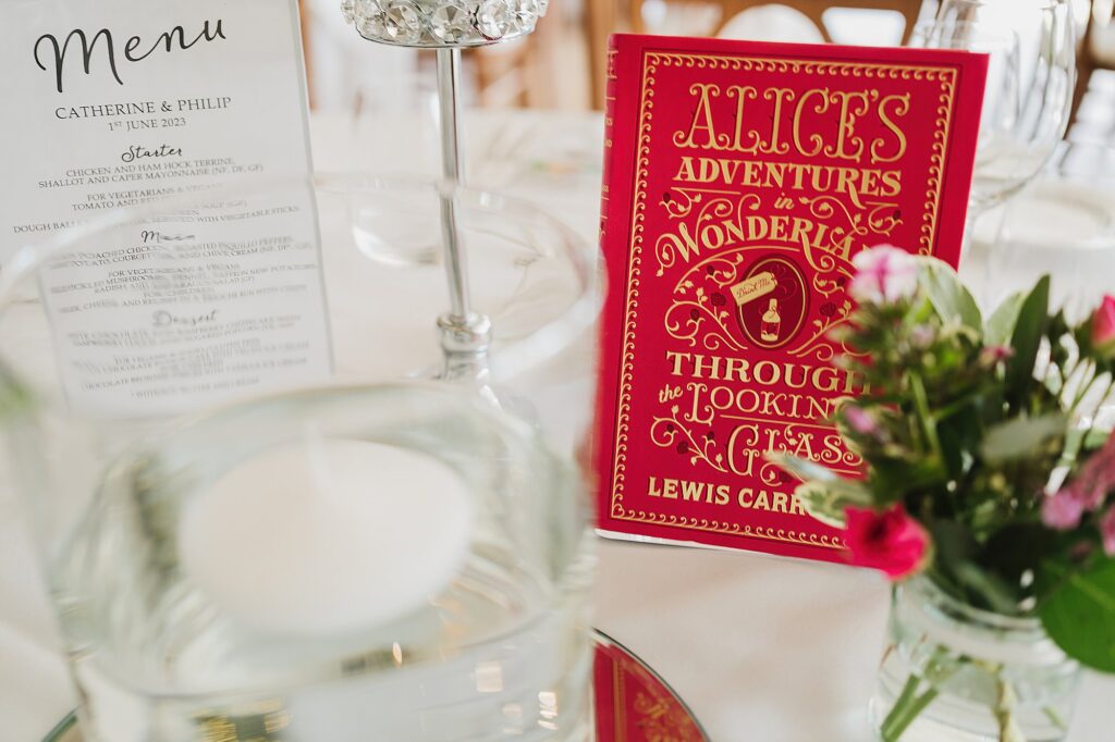 Classic books as the wedding theme at Combermere Abbey // Alice Adventures in wonderland // Charlotte Giddings Photography