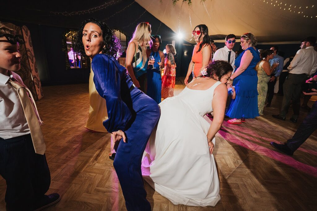 Comberemere Abbey Dancefloor action in the Pavillion // Shropshire Wedding Photographer