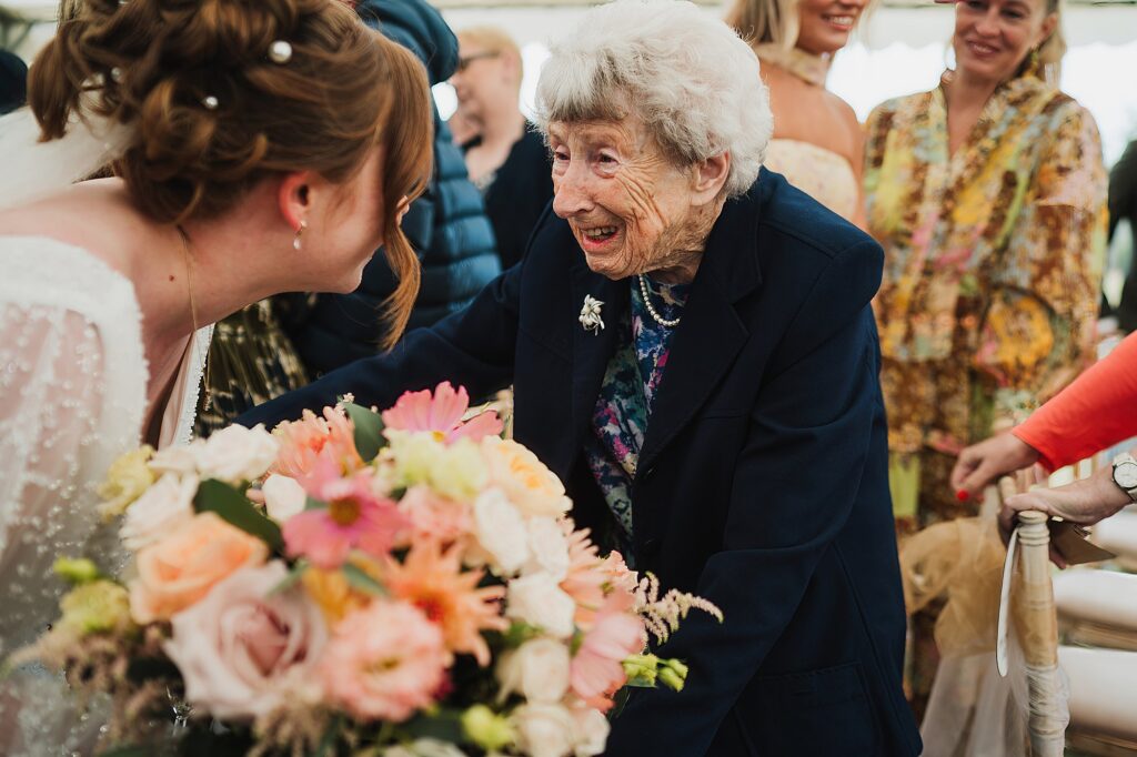 Nanna congratulating the bride at The